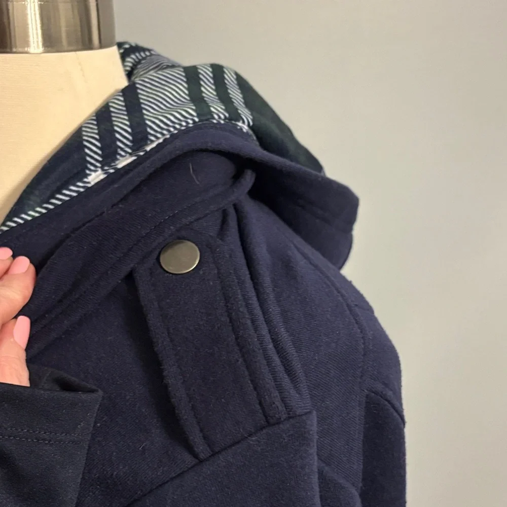 torrid Navy Hooded Toggle Pea Coat - Picture 7 of 9
